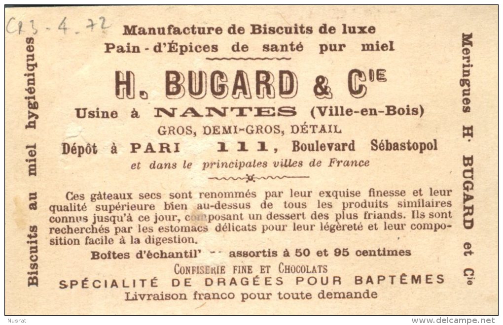 Nantes, Biscuits Bugard, Rare Chromo Lith. Courbe Rouzet, CR3-4-72 N° 6, Dis Donc Louise - Autres & Non Classés