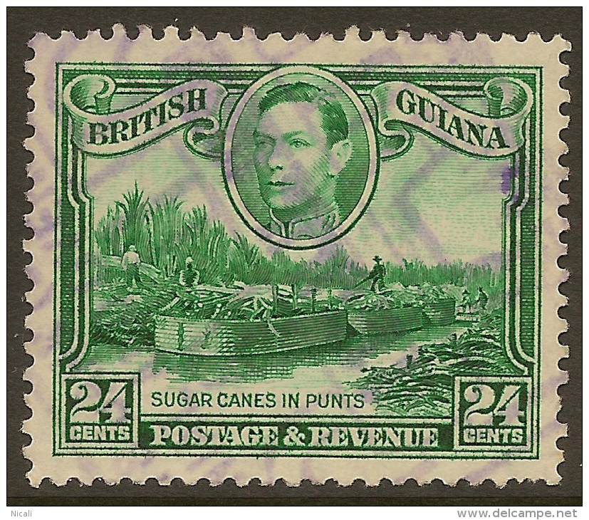 BRITISH GUIANA 1938 24c Upright Wmk SG 312 U ZC375 - Britisch-Guayana (...-1966)