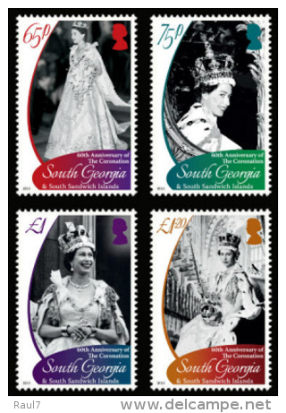 South Georgia 2013 - 60th Coronation Reine Elisabeth II - 4v Neuf (MNH) - South Georgia