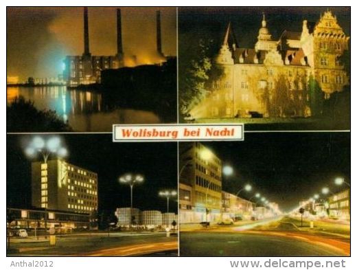 Wolfsburg Bei Nacht MB Volkswagen-Werk Porschestraße Hochhaus 13.7.1970 - Wolfsburg