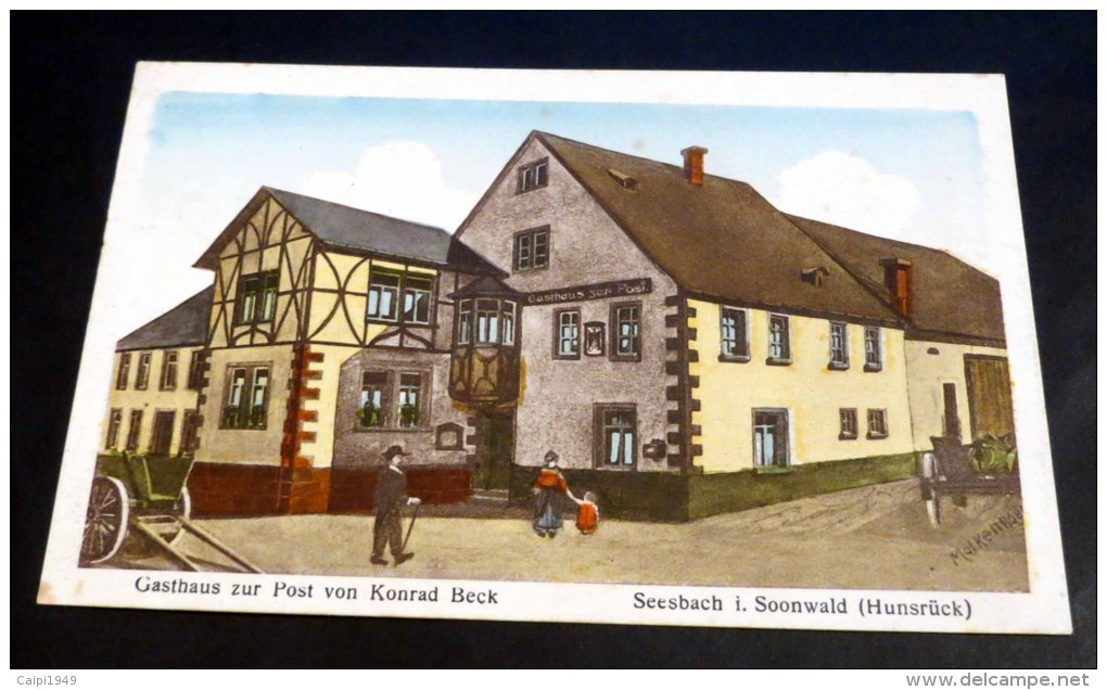 Gasthaus Zur "Post" Seesbach I.Soonwald, Per Feldpost "Kirn 9.10.39" - Kirn