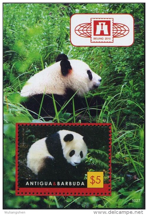 AR0282 Antigua Barbuda 2010 Panda M MNH - Perfins