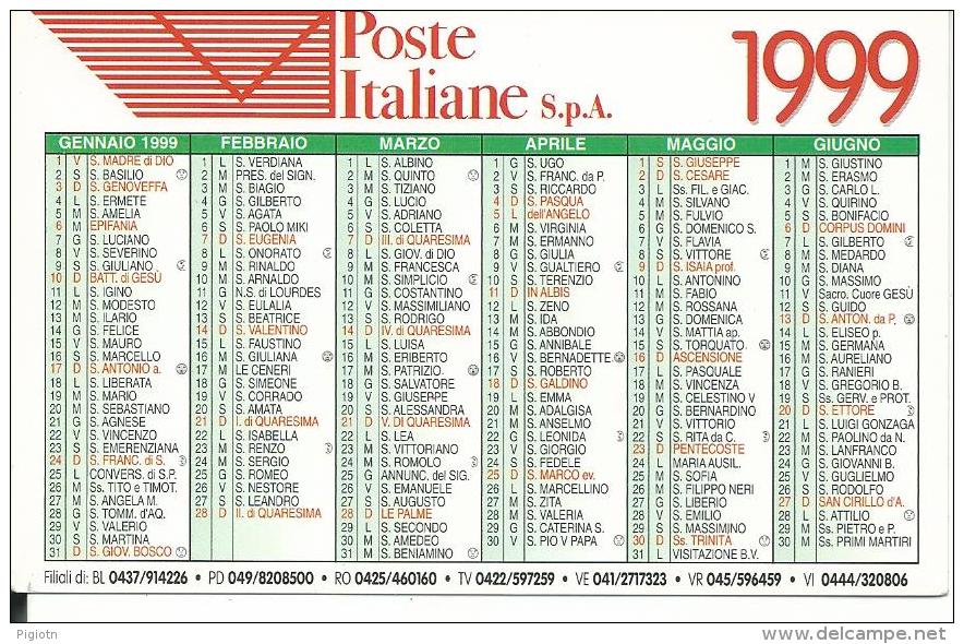 CAL581 - CALENDARIETTO 1999 - POSTE ITALIANE - EUROPRINT - Formato Piccolo : 1991-00