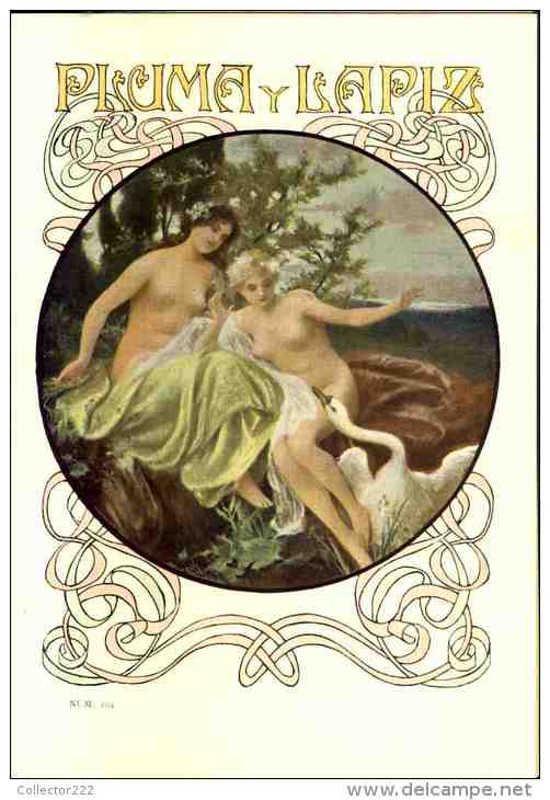 Revue Art Nouveau PLUMA Y LAPIZ, 1902 Num. 104. Au Dos, Repro Affiche CHIOZZA E TURCHI, Italia. M.Dudovich (102444) - [1] Fino Al 1980