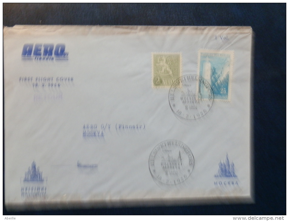 37/784   LETTRE 1° VOL MOSKOU  1956 - Cartas & Documentos