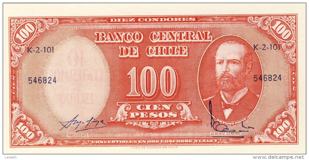 BILLET # CHILI # 1961 # PICK 99 # 10 CENTIMES D'ESCUDO SUR CENT PESOS # NEUF # - Chili