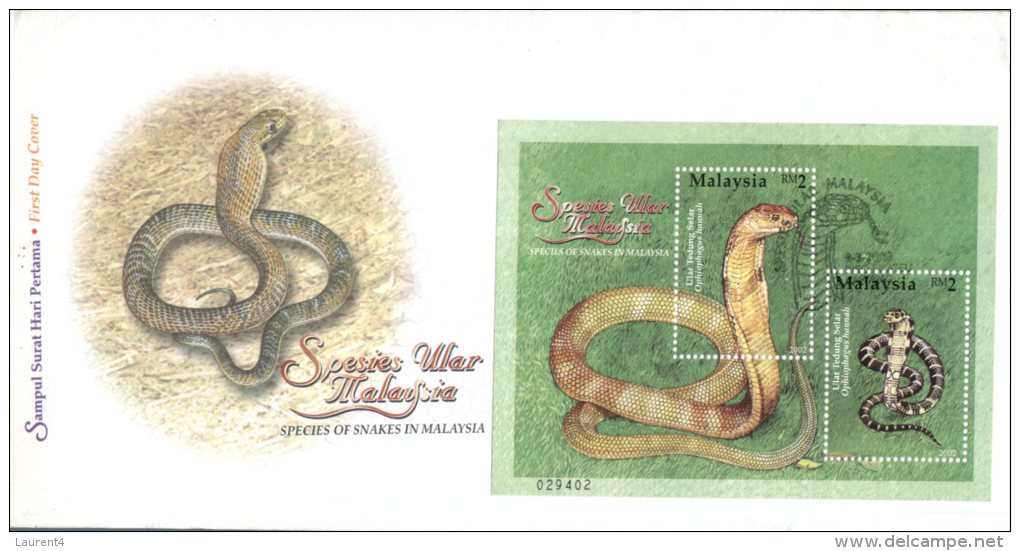 (798) Malaysia FDC Cover - Snake - Serpent - - Slangen