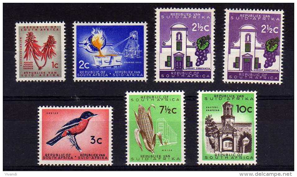 South Africa - 1961/63 - Definitives (Part Set, No Watermark) - MNH - Neufs