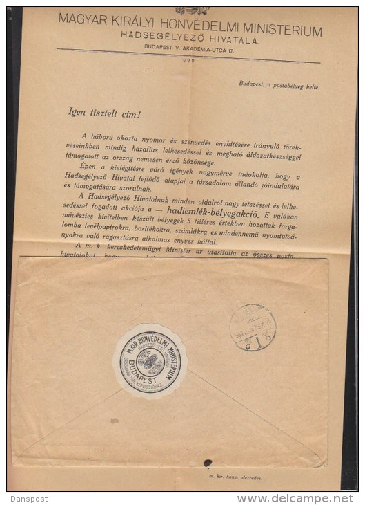 Hungary Official Registered Cover 1917 - Dienstmarken