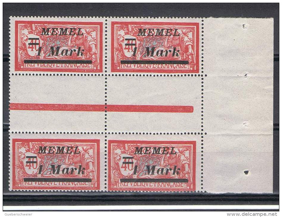 MEM 36 - MEMEL Mersons N° 57 Bloc De 4 Interpanneau Avec Pont Bord De Feuille Neuf** - Unused Stamps