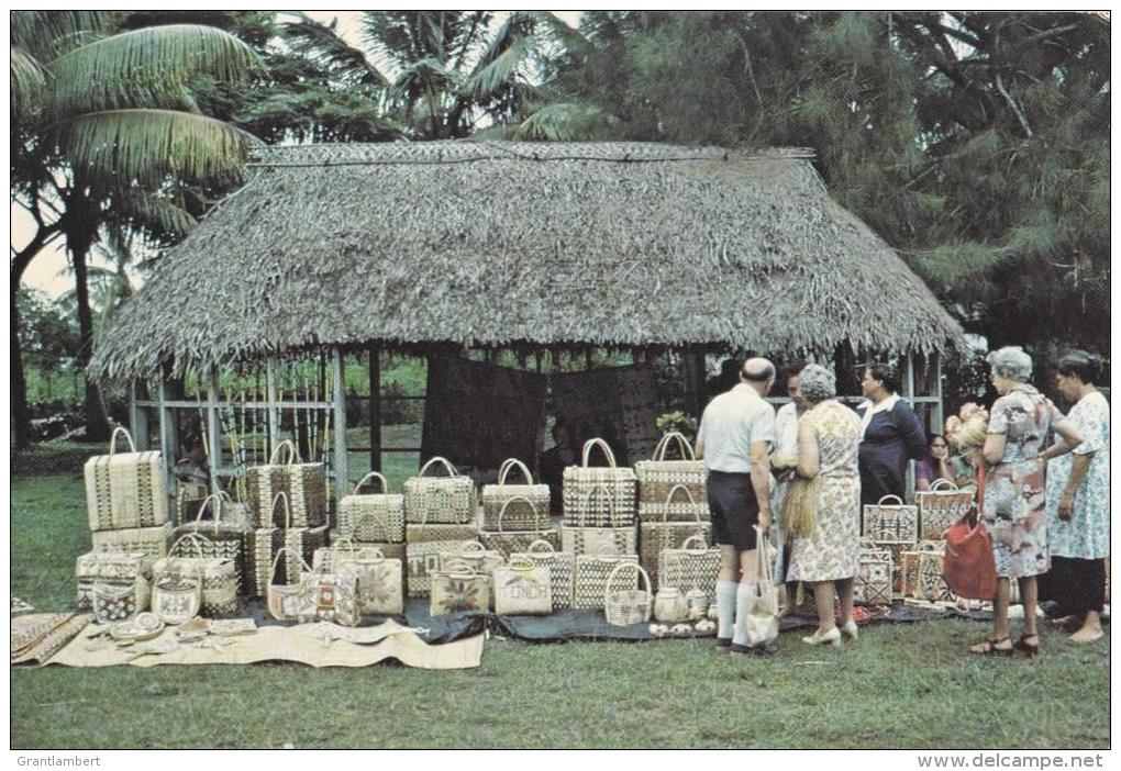 Craft Market With Baskets, Tonga - Commercial Print Wellington Unused - Tonga