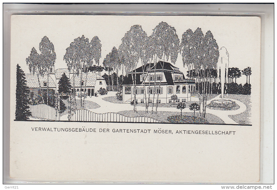 0-3271 MÖSER, Verwaltungsgebäude Der Gartenstadt Möser A.G., 191..., Signiert Schildberger - Burg