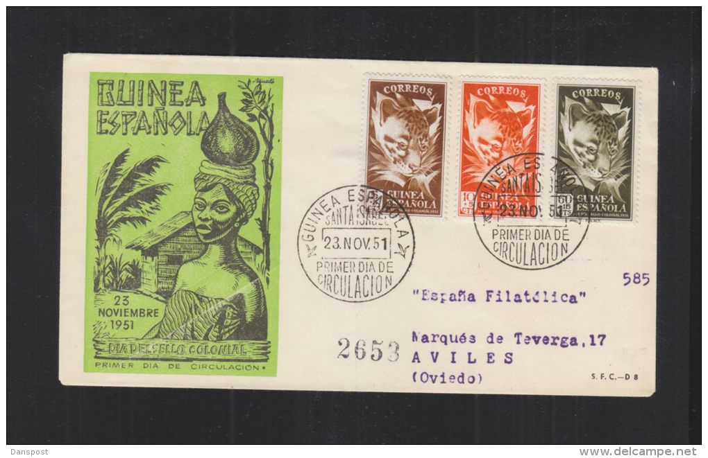 Guinea Espanola FDC 1951 - Guinée Espagnole