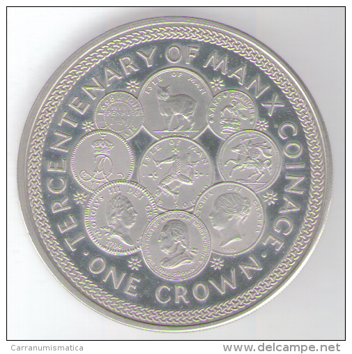 ISLE OF MAN ONE CROWN 1979 AG SILVER 300th Anniversary Of Manx Coinage - Isle Of Man