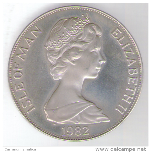 ISLE OF MAN ONE CROWN 1982 AG SILVER - Île De  Man