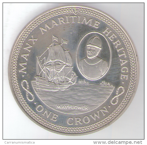 ISLE OF MAN ONE CROWN 1982 AG SILVER MANX MARITIME HERITAGE - Isle Of Man