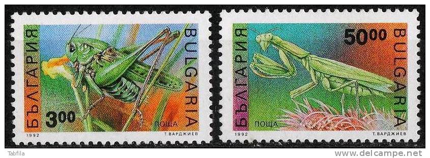 BULGARIA \ BULGARIE - 1992 - Insectes Serie Courant - 2v ** - Ungebraucht