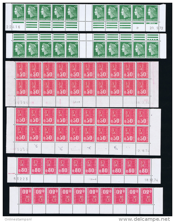 Coins Datés, 12 Strips, Part Of Sheets, MNH/** - 1970-1979