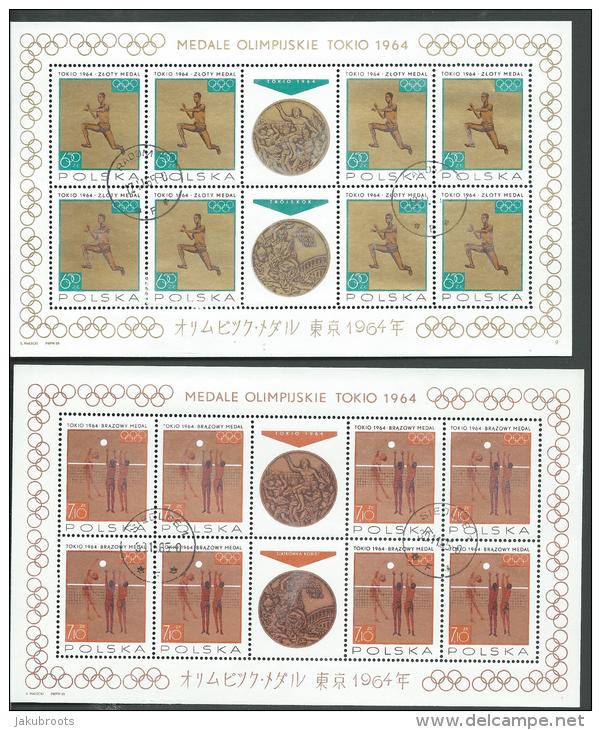 8.OCT.1965.. OLYMPIC GAMES,TOKYO  POLISH MEDAL WINNERS. MINT - Feuilles Complètes