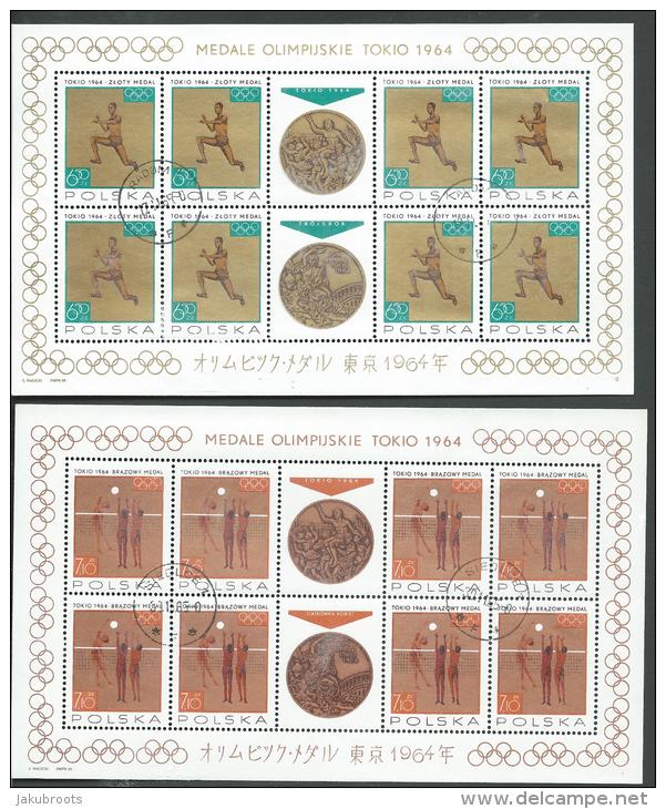 8.OCT.1965.. OLYMPIC GAMES,TOKYO  POLISH MEDAL WINNERS. MINT - Fogli Completi