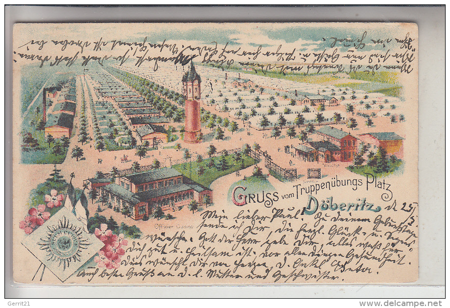 0-1543 DALLGOW - DÖBERITZ, Militär - Truppenübungsplatz, Lithographie, 1911, Panorama - Dallgow-Döberitz