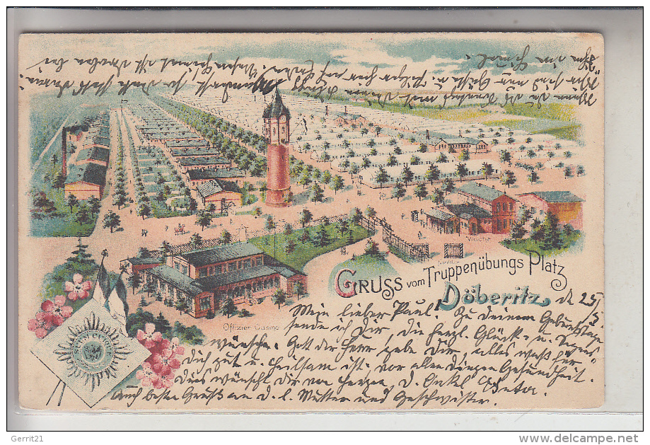 0-1543 DALLGOW - DÖBERITZ, Militär - Truppenübungsplatz, Lithographie, 1911, Panorama - Dallgow-Doeberitz