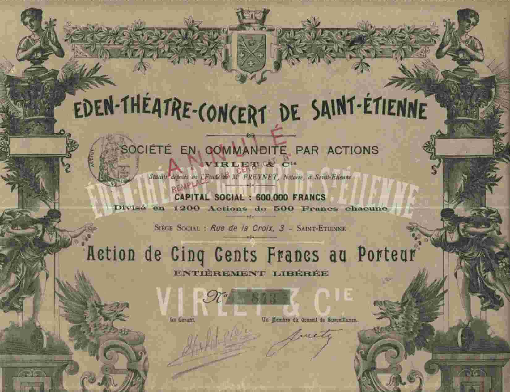 SUPERBE DECORATION : L'EDEN THEATRE CONCERT DE SAINT - ETIENNE - Cine & Teatro