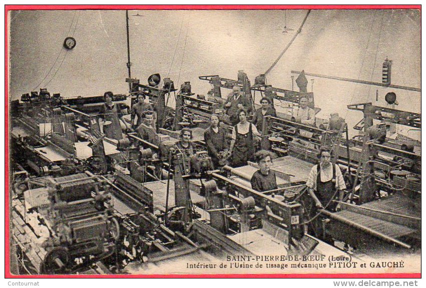 CPA 42 SAINT PIERRE DE BOEUF St Près PELUSSIN Intérieur De L´ Usine De Tissage Mécanique PITIOT Et GAUCHE - Other & Unclassified