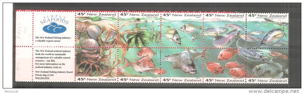 Carnet De New Zealand Seafoods C-1253 - Unused Stamps