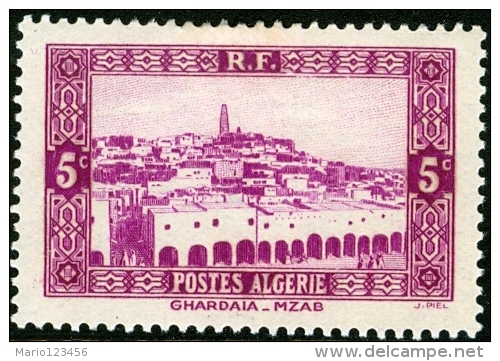 ALGERIA, COLONIA FRANCESE, FRENCH COLONY, EDIFICI, GHARDAIA, 1936, FRANCOBOLLO NUOVO (MLH*), Scott 82 - Neufs