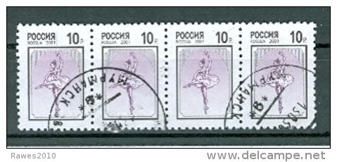 Russland 2001 Mi. 885 4er-Streifen Gest. Ballett Tänzerin - Used Stamps