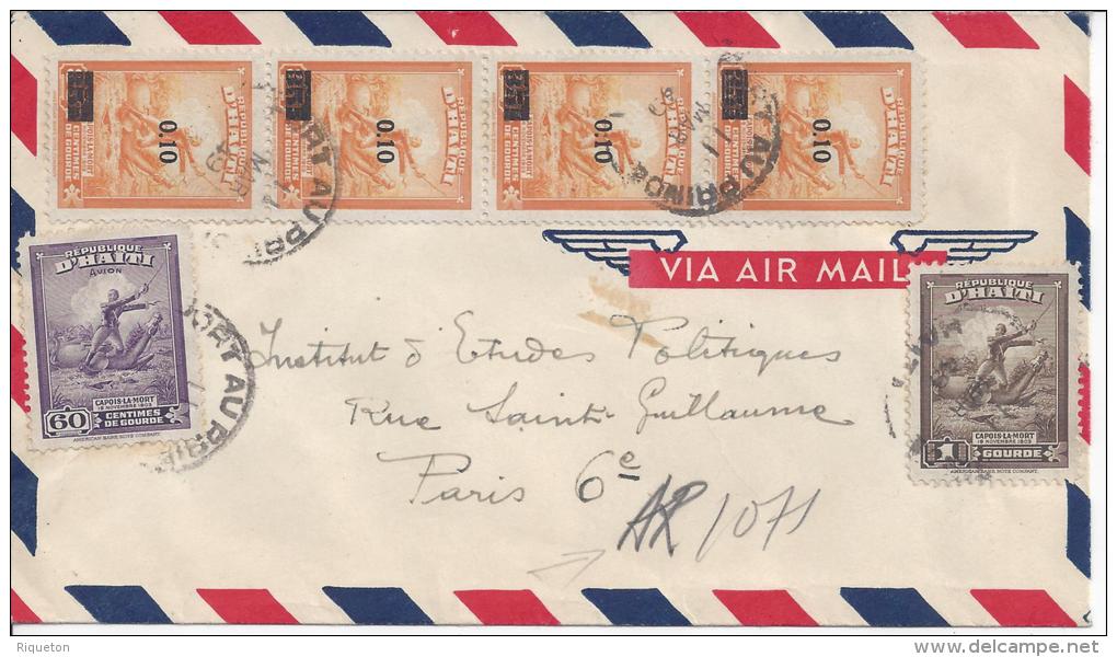 HAITI - 1949 -  LETTRE RECOMMANDEE DE PORT AU PRINCE A DESTINATION DE PARIS - - Haïti