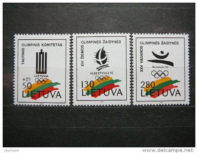 Lietuva Litauen Lituanie Litouwen Lithuania 1992 ** MNH # Mi. 496/8 Olympic Games - Lituania