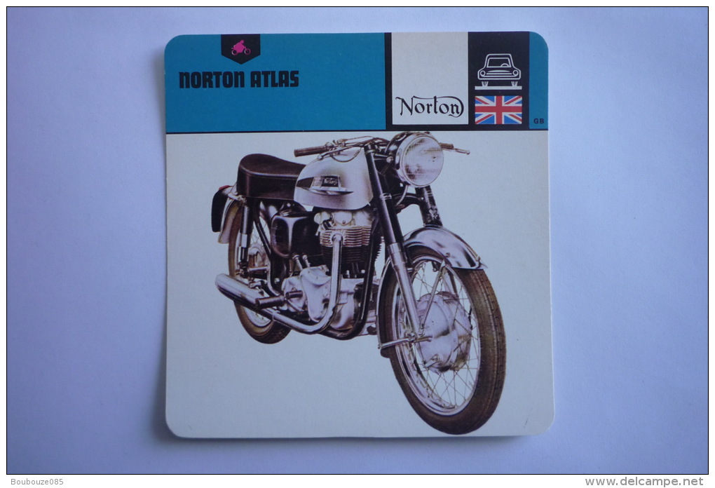 Transports - Sports Moto - Carte Fiche Moto - Norton Atlas ( Description Au Dos De La Carte ) - Moto Sport