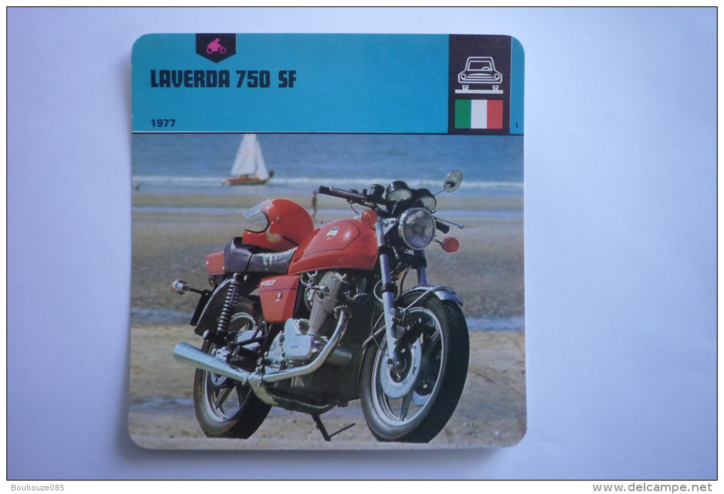 Transports - Sports Moto - Carte Fiche Moto - Laverda 750 - 1977 ( Description Au Dos De La Carte ) - Motorcycle Sport