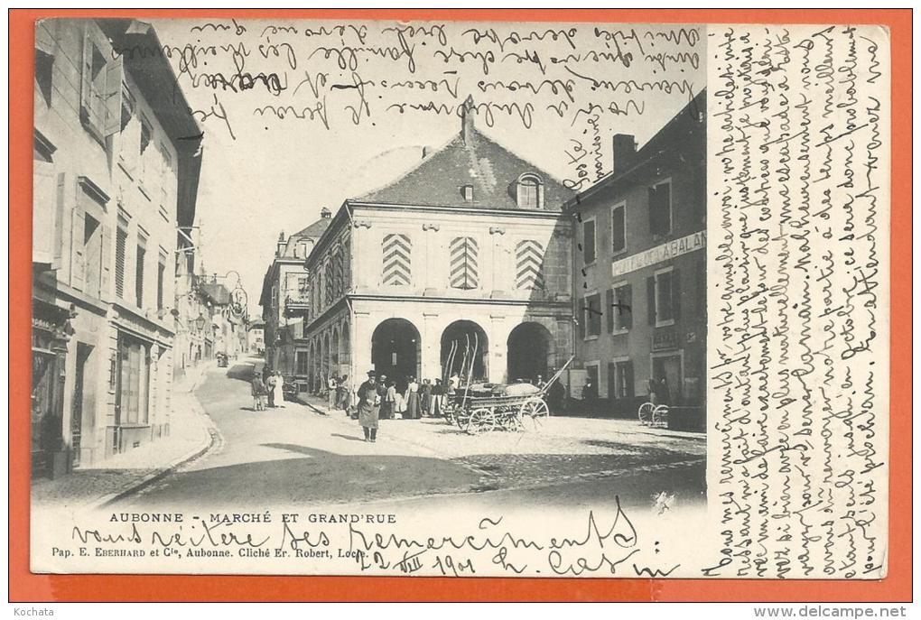 FEL083, Aubonne , Marché Et Grand Rue, Animée, Hôtel De La Balance, Char, Circulée 1910 - Aubonne