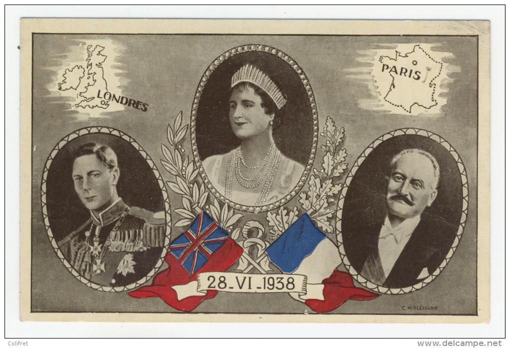 Souvenir Du 28-VI-1938 Entre George VI Et Albert Lebrun  Par C. Hirlemann - Historical Famous People