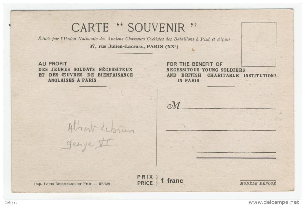 Souvenir Du 28-VI-1938 Entre George VI Et Albert Lebrun  Par C. Hirlemann - Personaggi Storici