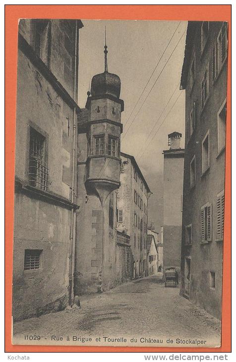 FEL091, Rue à Brigue, Brig, Tourelle Du Château De Stockalper, Circulée 1913 - Brigue-Glis 