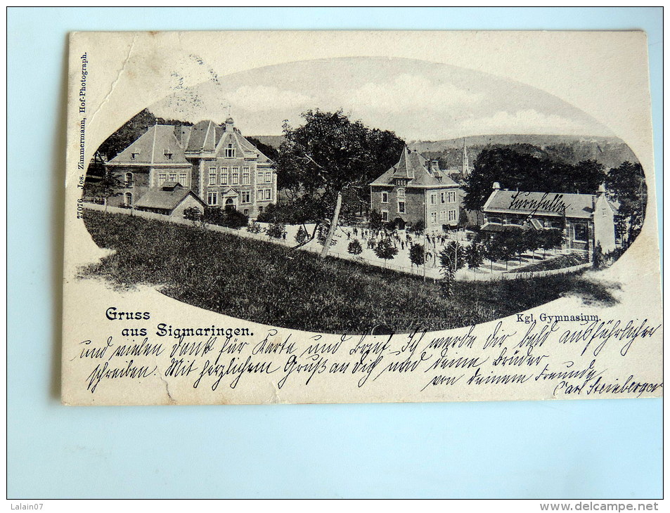 Carte Postale Ancienne  : Gruss Aus SIGMARINGEN , Gymnasium , Stamp - Sigmaringen
