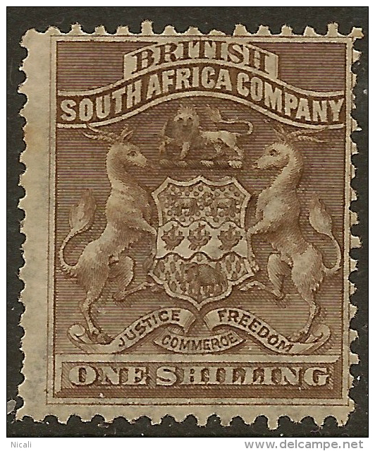 RHODESIA 1892 1/- Grey Brown SG 4 HM ZA124 - Autres & Non Classés