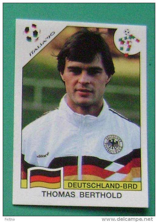 THOMAS BERTHOLD GERMANY ITALY 1990 #196 PANINI FIFA WORLD CUP STORY STICKER SOCCER FUSSBALL FOOTBALL - Engelse Uitgave