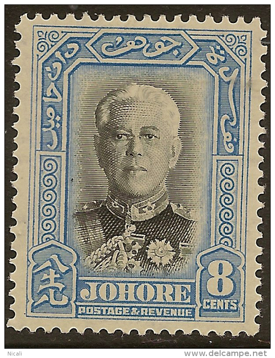 JOHORE 1940 8c Sultan SG 130 HM ZE11 - Johore