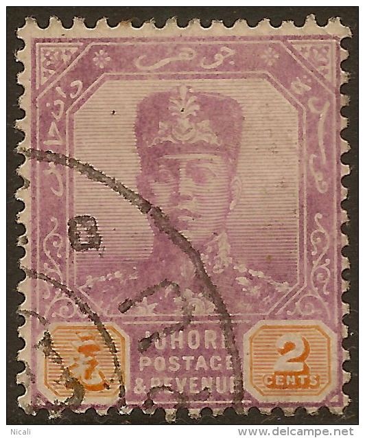 JOHORE 1904 2c Sultan SG 62a U ZE16 - Johore