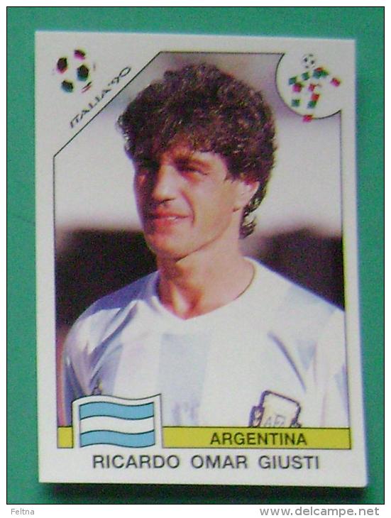 RICARDO OMAR GIUSTI ARGENTINA ITALY 1990 #218 PANINI FIFA WORLD CUP STORY STICKER SOCCER FUSSBALL FOOTBALL - Engelse Uitgave