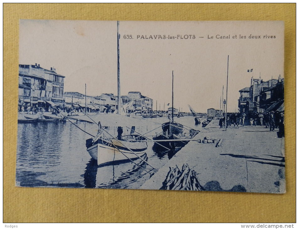 Dep 34 , Cpa PALAVAS Les FLOTS , 635 , Le Canal Et Les Deux Rives  (013)Recto/Verso - Palavas Les Flots