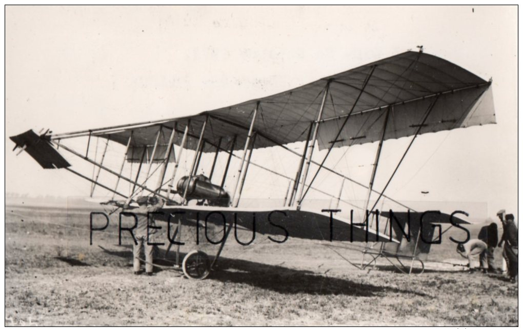 AVIATION PHOTO.14X9 CMS. BIPLAN SOMMER. CONCOURS MILITAIRE EN OCTOBRE 1911. PHOTO SAFARA .TEXTE AU DOS - ....-1914: Précurseurs