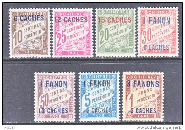 FRENCH INDIA  J 1-7  * - Unused Stamps