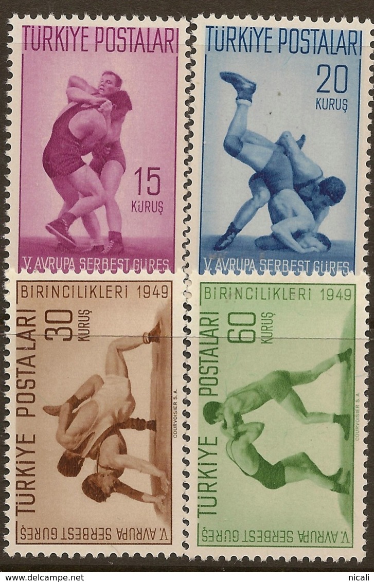 TURKEY 1949 Wrestling Champs SG 1405/8 UNHM ZL112 - Neufs