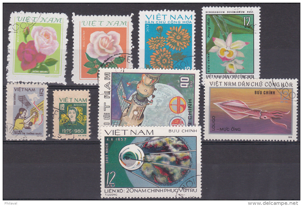 Viêt-nam : Oiseaux, Fleurs Etc. : Lot De 18 Timbres - Vietnam